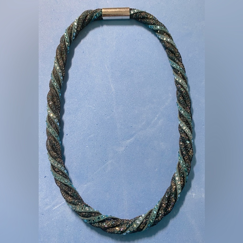 Swarovski twisted braided Stardust necklace . Double wrap to use as bracelet.
